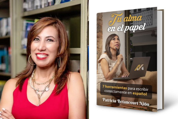 Patricia Betancourt Niño y la portada de su libro. Fotos: Cortesía