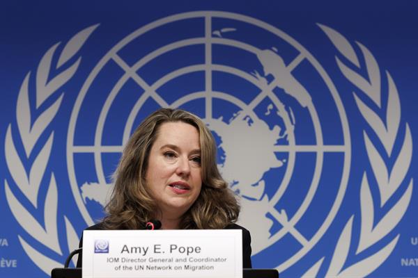 La nueva directora general de la Organización Internacional para las Migraciones (OIM), Amy Pope