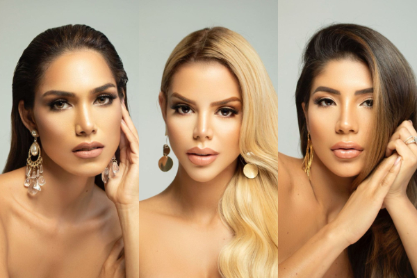Marlenis Santamaría (Miss Global), Barbara Mora (Miss Elite) y Daniela Jiménez (Universal Woman). Fotos: @franciscoandara