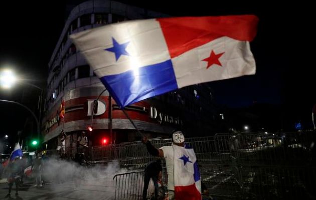 Protesta contra el contrato entre el Estado y Minera Panamá, subsidiaria de la canadiense First Quantum Mineral (FQM). Foto: EFE