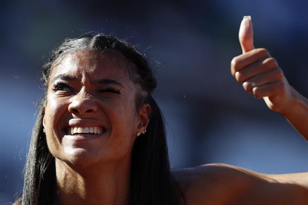 Gianna Woodruff fue descalificada en los 400 metros con vallas y perdió el oro. Foto: COP