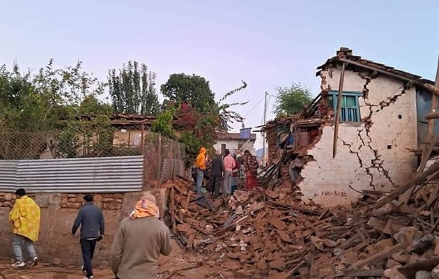 Edificios derrumbados por el terremoto  en Nepal.  Foto: EFE