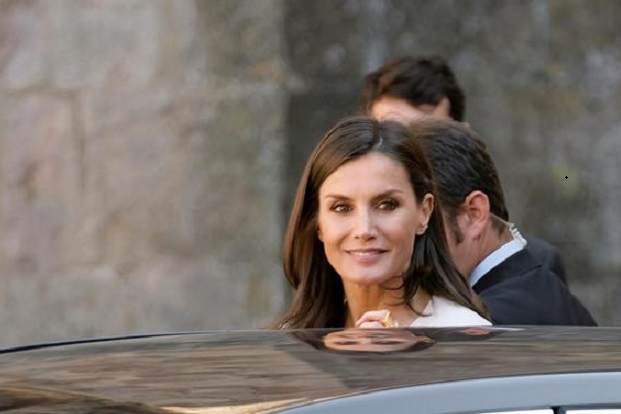 La reina Letizia a su llegada a San Millán de la Cogolla (La Rioja) en una imagen de archivo. EFE/ Abel Alonso