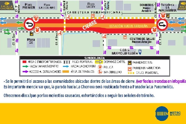 Se ejecutará un Plan de Manejo Tráfico (PMT), el cual ha sido aprobado por la Autoridad de Tránsito y Transporte Terrestre (ATTT).