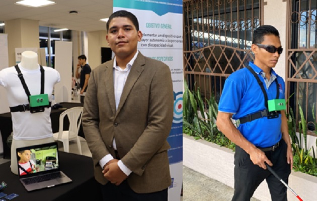 Marco Rodríguez (izq.), estudiante de la Facultad de Ingeniería de Sistemas Computacionales del Centro Regional de Chiriquí de la UTP. Foto: Cortesía