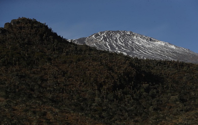 Vista de la cima del volcán Nevado del Ruiz. Foto: EFE