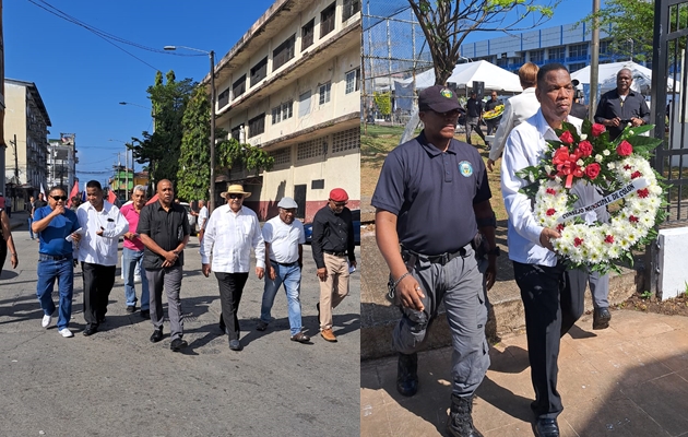 Autoridades hicieron entrega de ofrendas florales. Foto / Diómedes Sánchez.