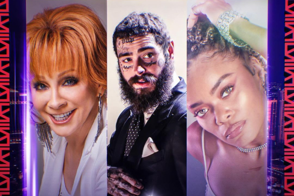 Reba McEntire, Post Malone y Andra Day. Foto: @nfl