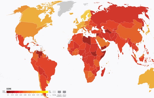 El Índice de Percepción de la Corrupción (IPC) de 2023 muestra que la corrupción está prosperando en todo el mundo. 