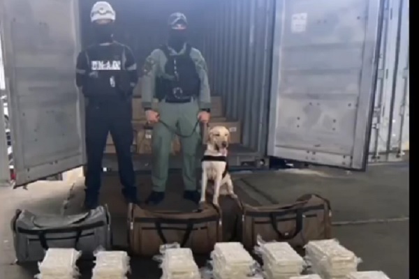 En un puerto de Colón, las autoridades encontraron tres maletines con sustancia ilícita. Foto. Proteger y Servir