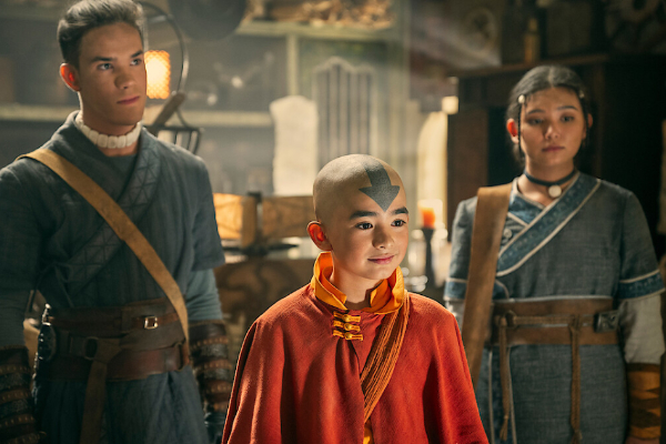 Sokka, Aang y Katara. Foto: Robert Falconer / Netflix