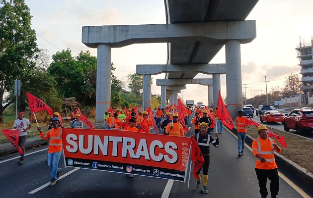 Suntracs realizó una huelga de advertencia el martes. Foto: Cortesía