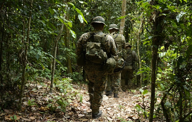 Recorridos de las unidades en el área boscosa de Chucantí. Foto: Cortesía/Senafront