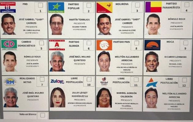 Polémica por un error en la posición de los candidatos presidenciales en la papeleta electoral. Foto: Archivo