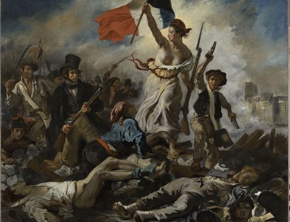 Considerado uno de los cuadros más impresionantes del Louvre, 'La Libertad guiando al pueblo'. Foto: EFE