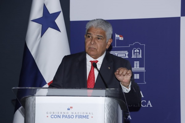 José Raúl Mulino durante su conferencia de prensa semanal. 
