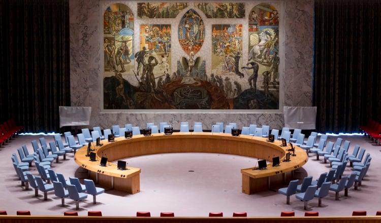 Salón donde se reúnen los representantes de los Estados que integran el Consejo de Seguridad. Internet