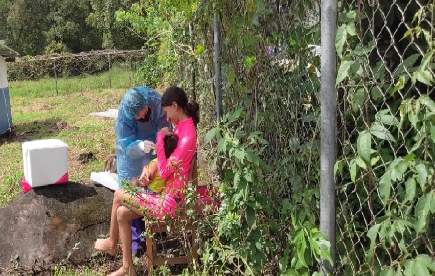 se atendieron casos especiales de dos mujeres embarazadas y 4 personas con discapacidad quienes se encontraban a la espera del apoyo de Senadis y el Mides. Foto. Cortesía Minsa