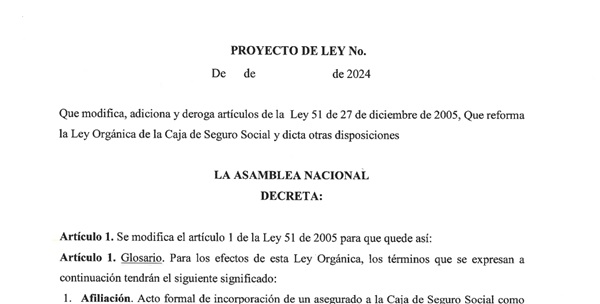 [DESCARGAR] Proyecto que reforma la Ley 51 de 2005, sobre la CSS 