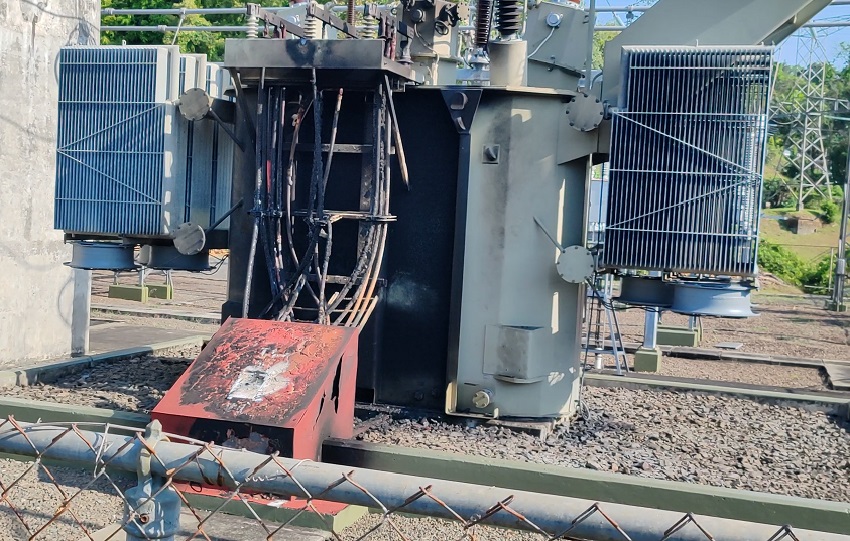 Explosión en la termoeléctrica. Foto: Cortesía