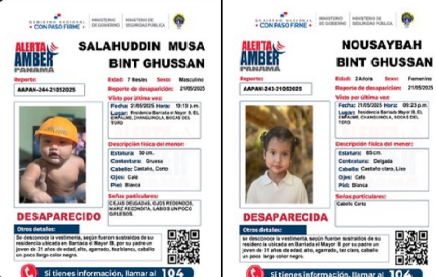 Las autoridades solicitan a la ciudadanía cualquier información que pueda contribuir a la localización de los menores. Foto. PGN