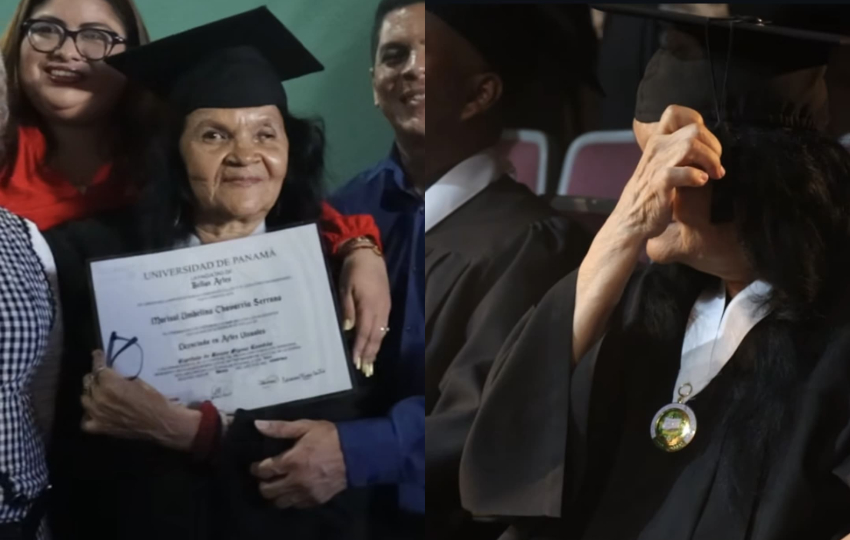 Marisol Chavarría el día de su graduación. Fotos: Tomadas de @universidad_pma
