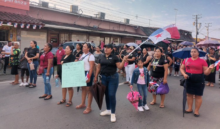 Marcha en Changuinola antes de los cierres.  Foto: Cortesía