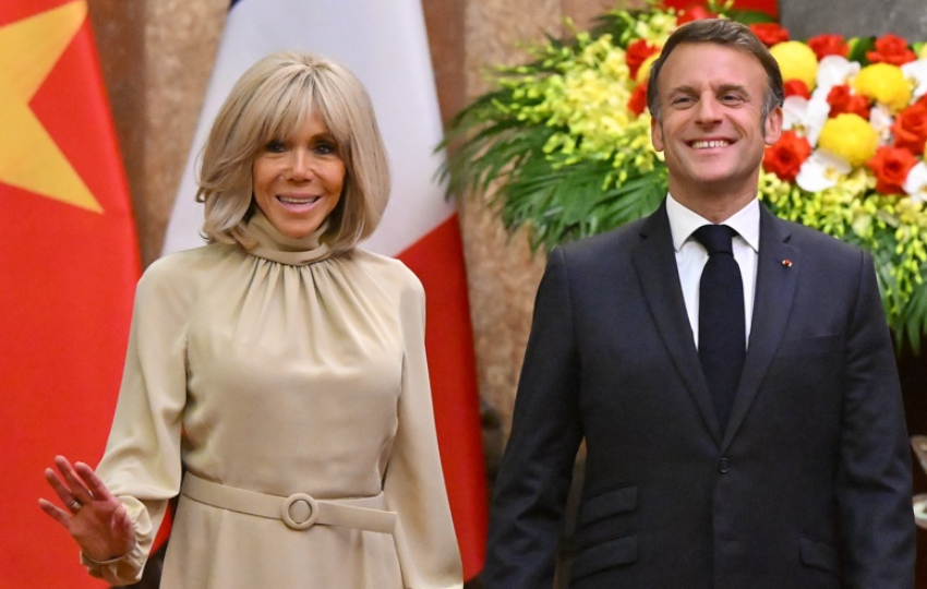 Brigitte Macron y el presidente Emmanuel Macron. Foto: EFE / EPA / Nhac Nguyen / Pool