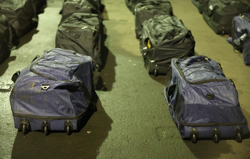 La droga estaba almacenada en maletines. Foto: Cortesía