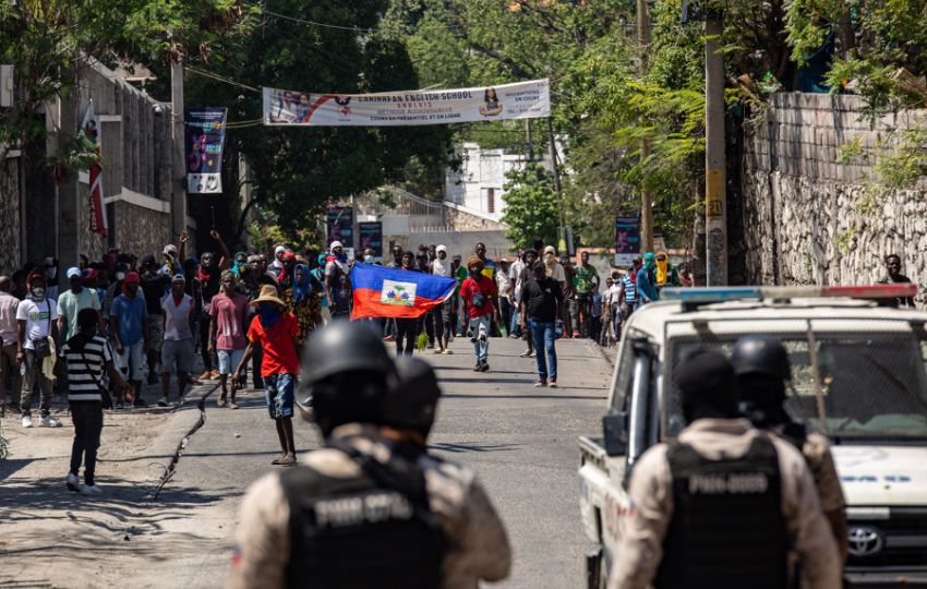 Protesta por la situación que se vive en Haití. Foto: EFE
