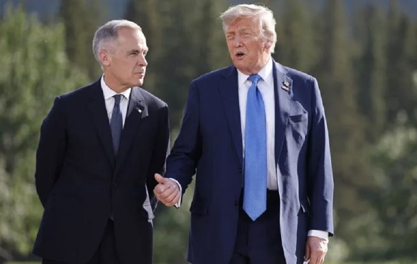 El primer ministro de Canadá, Mark Carney, junto a Donald Trump, presidente de Estados Unidos. Foto: EFE