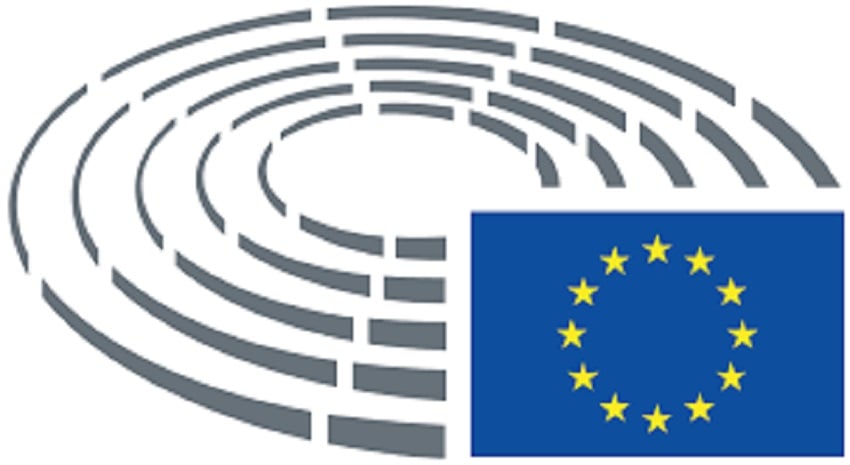 Logo del Parlamento Europeo, organismo que decide la exclusión de la lista discriminatoria. Imagen: Internet