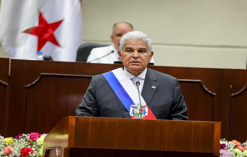 Presidente José Raúl Mulino durante su discurso a la Nación el pasado 1 de julio. Foto: Cortesía