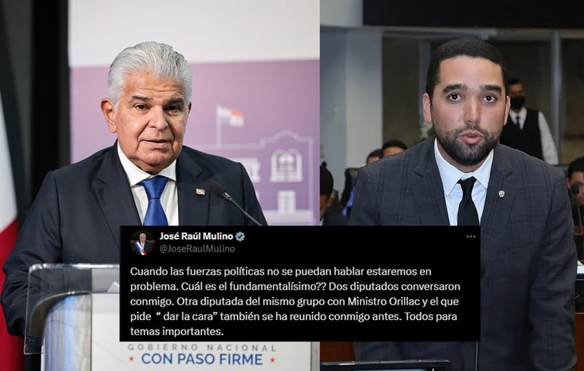 El presidente José Raúl Mulino y el diputado Roberto Zúñiga. Foto: Cortesía