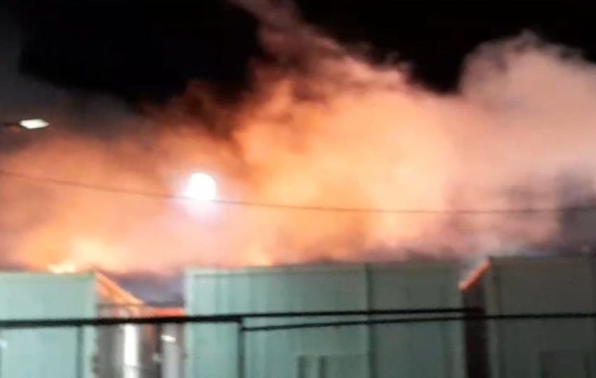 Incendio en la Estación Temporal de Recepción Migratoria de San Vicente. Foto: Cortesía