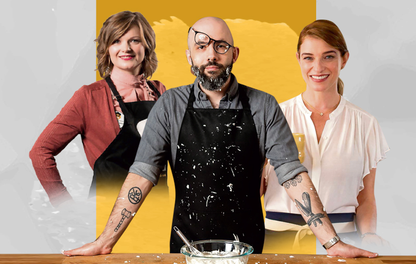 Esbieta, Andrew Rea y Pati Jinich. Fotos:  Babish / patijinich.com / maremotom.com