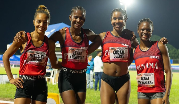 Panamá se apuntó el oro en el relevo femenino 4X100, el equipo estuvo integrado por Ivana Mcfarlane, Cristal Cuervo, Leyka Archibold, Nathalee Aranda. Foto: COP