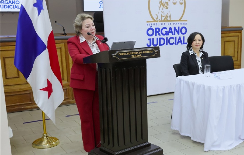 La magistrada presidenta de la Corte, María Eugenia López. Foto: Cortesía