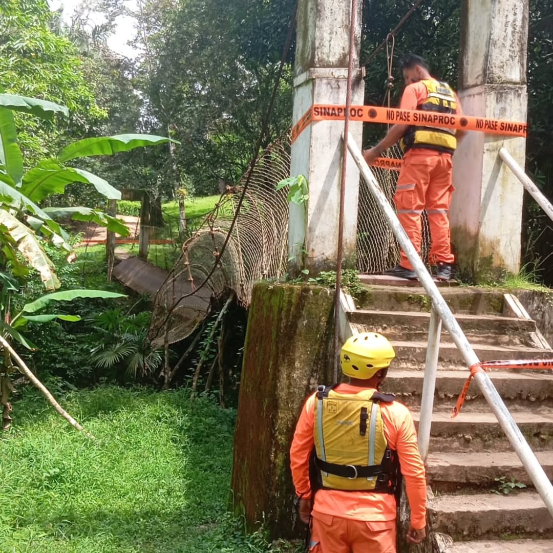 En reiteradas ocasiones, los pobladores de Turega habían advertido sobre el mal estado del puente colgante y de posibilidad de accidentes. Foto. Archivo