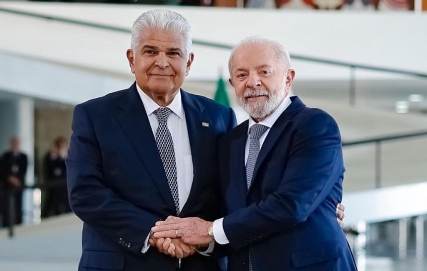 El presidente de Panamá, José Raúl Mulino, junto a su homólogo de Brasil, Luiz Inácio Lula da Silva. Foto: Cortesía
