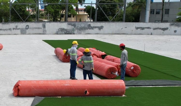 Trabajos en el Mariano Bula. Foto: Pandeportes