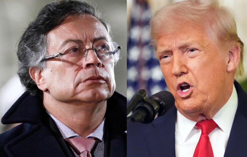 El presidente de Colombia, Gustavo Petro (i), y a su homólogo de Estados Unidos, Donald Trump. Foto: EFE