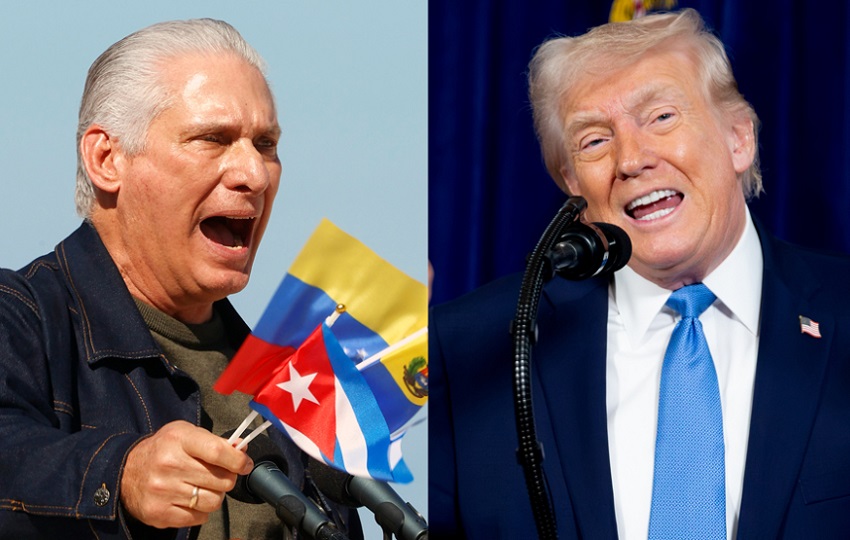 Combo de fotografías de archivo que muestra al presidente de Cuba, Miguel Díaz-Canel (i) y a su homólogo de Estados Unidos, Donald Trump. EFE