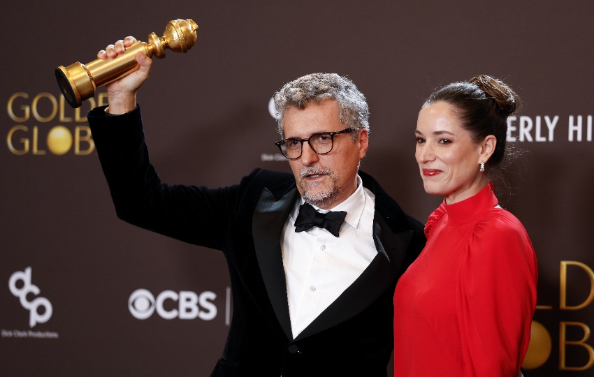 Kleber Mendonca Filho y Emilie Lesclaux. Foto: EFE / EPA / Chris Torres