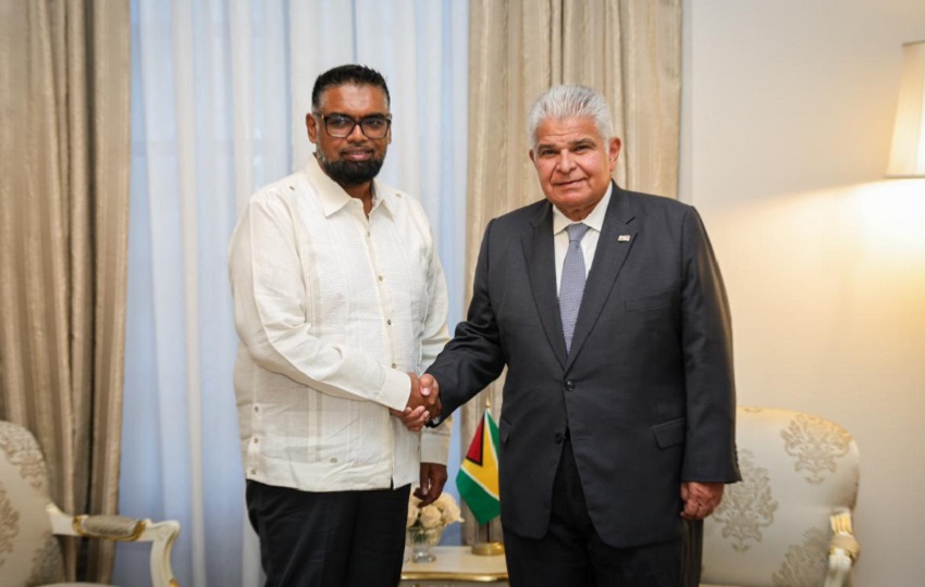 Mohamed Irfaan Ali. y José Raúl Mulino. Cortesía