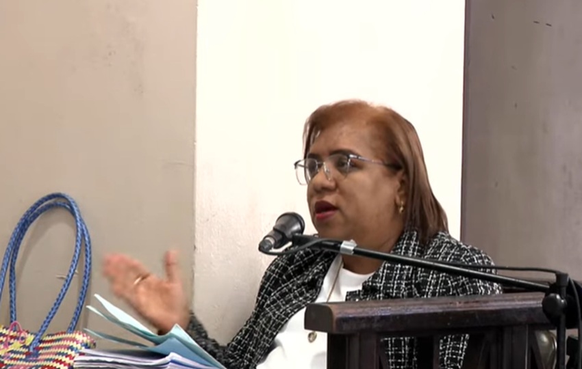 La perito Tatiana Chérigo durante su comparecencia al juicio de Odebrecht. Foto: Grupo Epasa