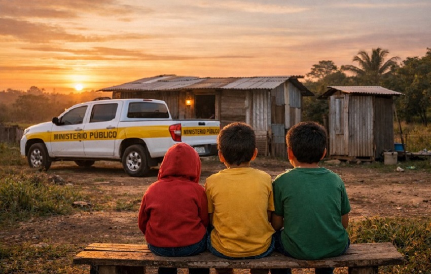 Los niños residen en un sector conocido como “La Invasión”, en el sector cinco de El Progreso, corregimiento de Puerto Caimito. Composición Fotográfica. IA. Eric Montenegro. 