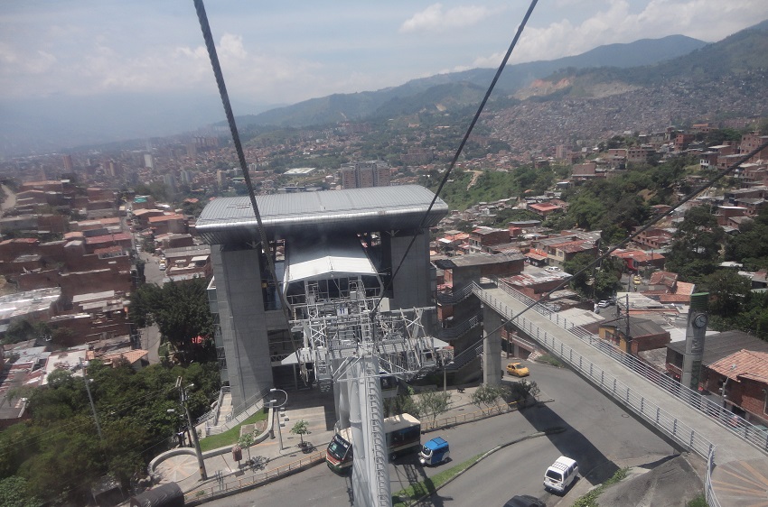  Una de las estaciones del teleférico de Medellín, en Colombia. Foto: Archivo