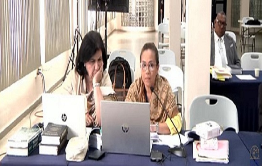 Las fiscales Ruth Morcillo y Jenisbeth Malek en el acto de audiencia del caso Odebrecht.  Cortesía 