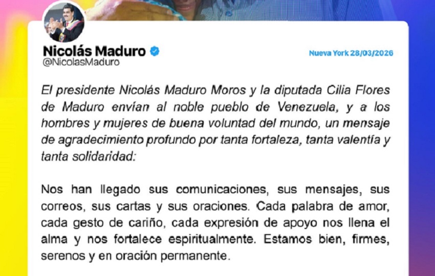 Presidente derrocado de Venezuela Nicolás Maduro que muestra un mensaje publicado en su red social personal. EFE Presidente derrocado de Venezuela Nicolás Maduro que muestra un mensaje publicado en su red social personal. EFE